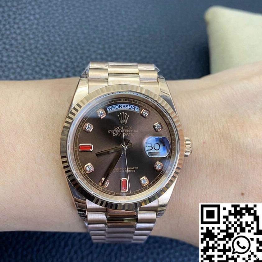 Gold Day 118235 Date EW Rose Factory Rolex 0811